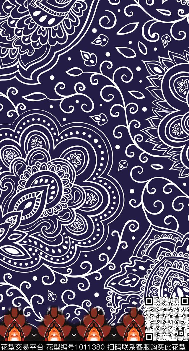 民族风几何复古数码印花华亿平台下载（图片编号: 1011380） - 瓦栏（Walan）