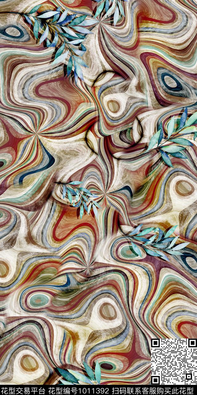 数码华亿平台3D立体抽象数码印花华亿平台下载（图片编号: 1011392） - 瓦栏（Walan）