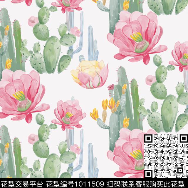 手绘花卉花卉大牌风数码印花华亿平台下载（图片编号: 1011509） - 瓦栏（Walan）