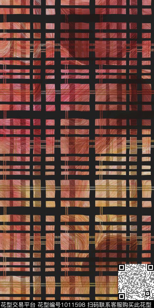 男装格子条纹抽象数码印花华亿平台下载（图片编号: 1011598） - 瓦栏（Walan）