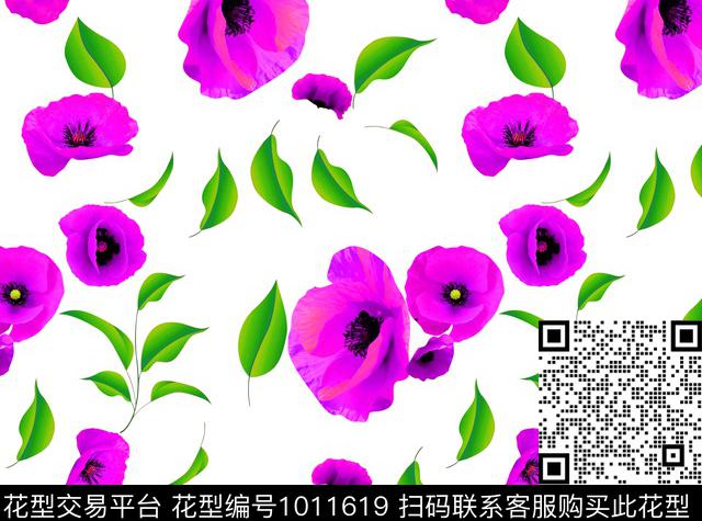 大花小碎花花卉数码印花华亿平台下载（图片编号: 1011619） - 瓦栏（Walan）