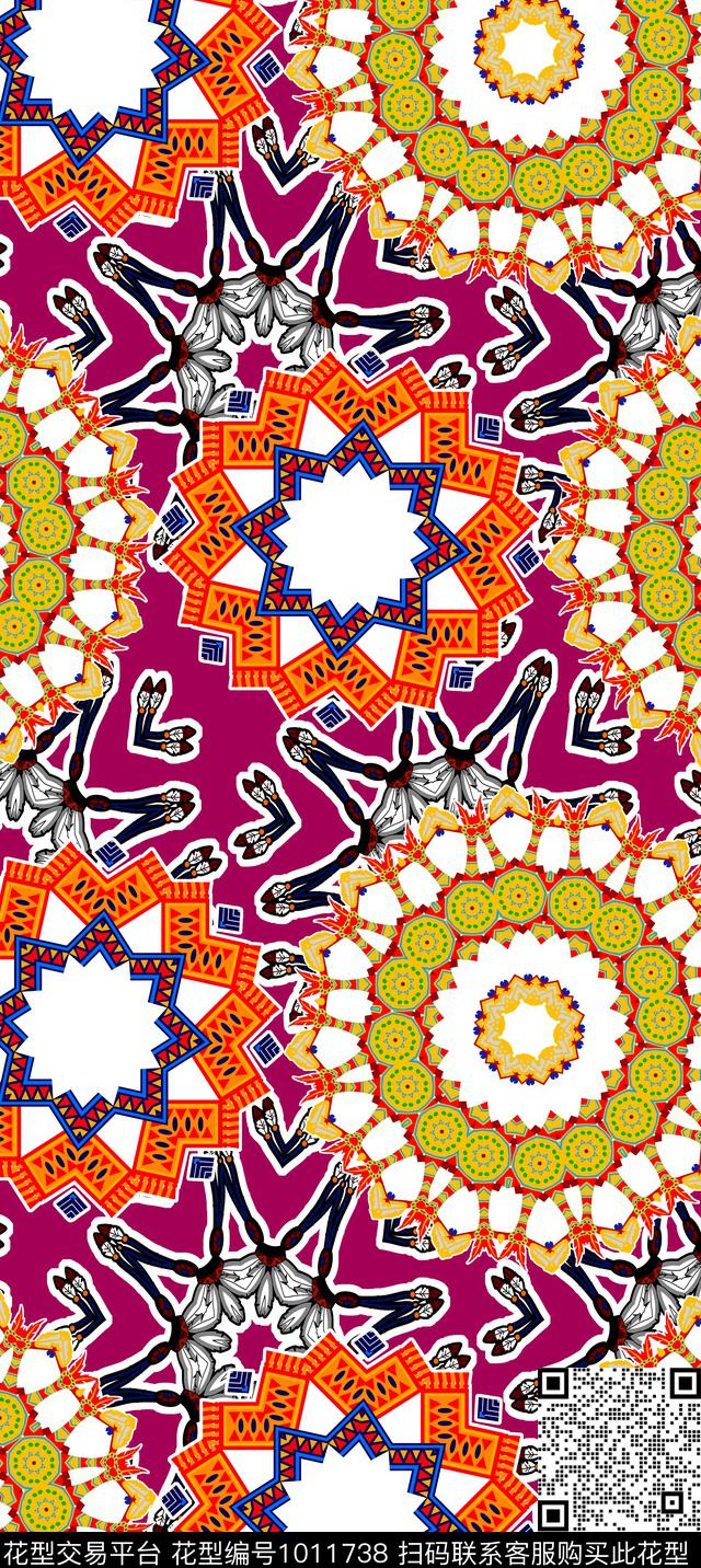 女装几何传统华亿平台数码印花华亿平台下载（图片编号: 1011738） - 瓦栏（Walan）