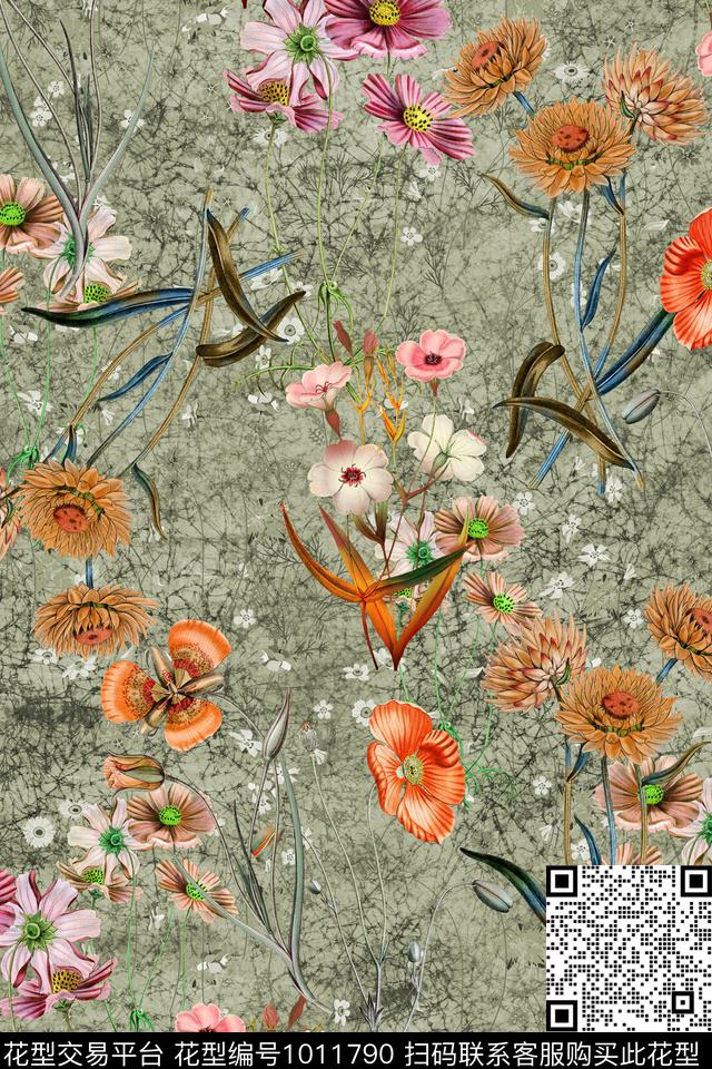 数码华亿平台棉麻香云纱数码印花华亿平台下载（图片编号: 1011790） - 瓦栏（Walan）