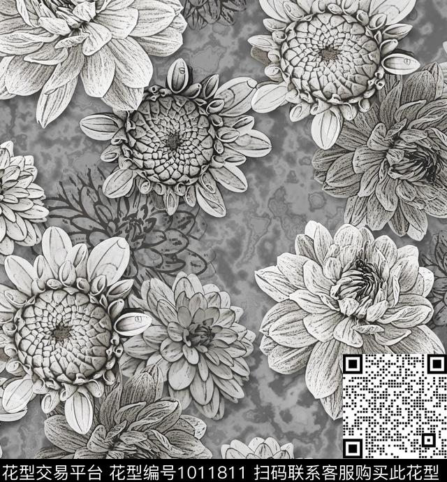 春夏华亿平台花卉女装数码印花华亿平台下载（图片编号: 1011811） - 瓦栏（Walan）