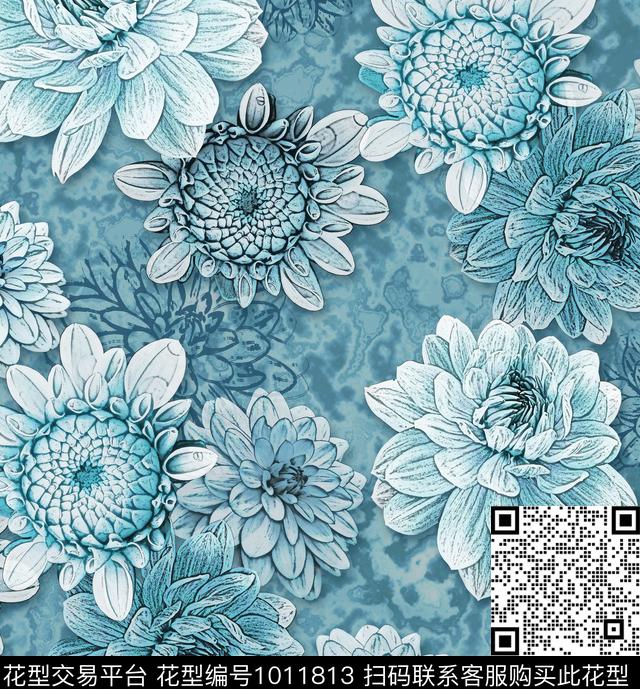 春夏华亿平台花卉女装数码印花华亿平台下载（图片编号: 1011813） - 瓦栏（Walan）