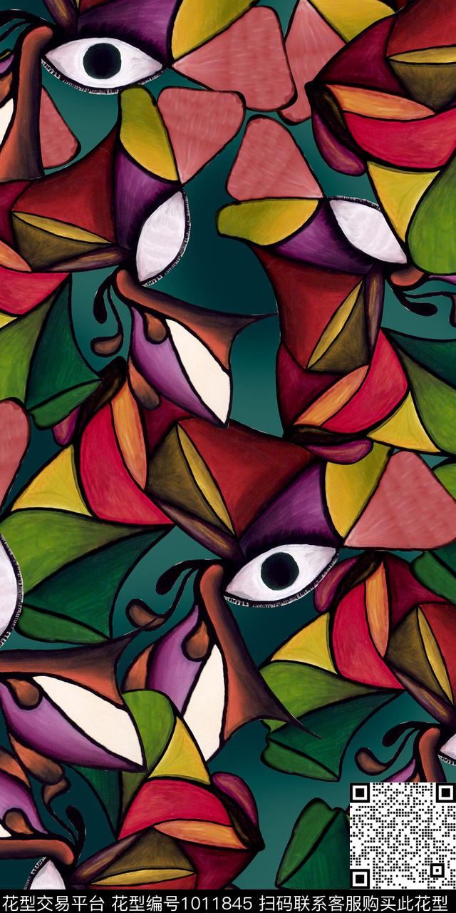 数码华亿平台3D立体抽象数码印花华亿平台下载（图片编号: 1011845） - 瓦栏（Walan）