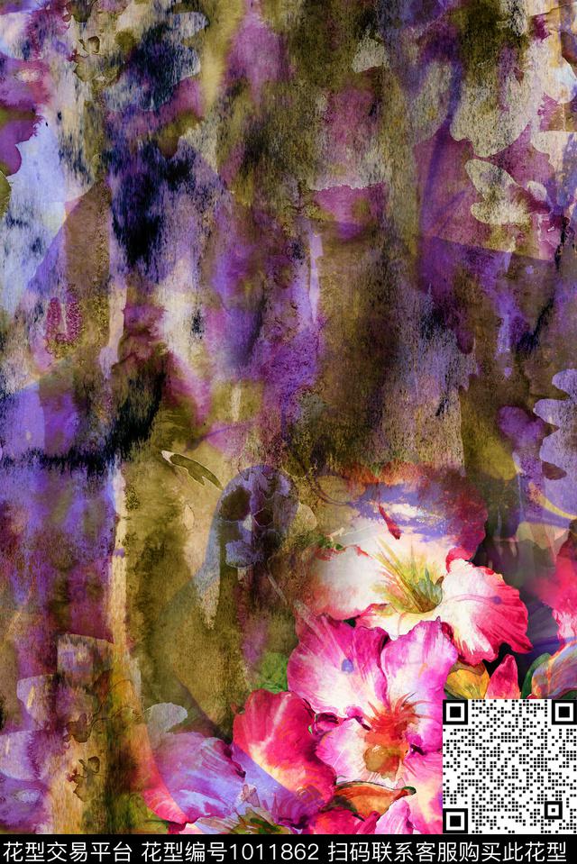 数码华亿平台花卉定位花数码印花华亿平台下载（图片编号: 1011862） - 瓦栏（Walan）