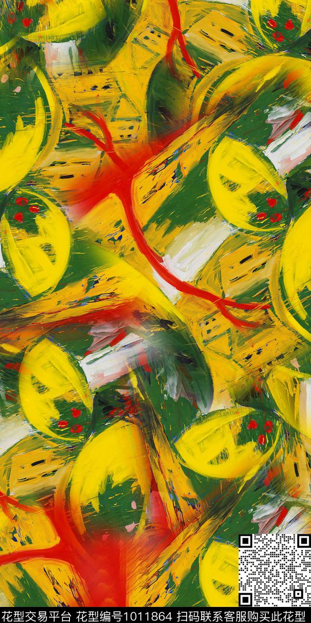 数码华亿平台抽象女装数码印花华亿平台下载（图片编号: 1011864） - 瓦栏（Walan）