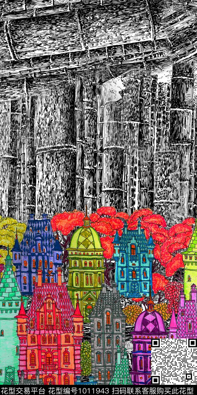 民族风复古花纹数码印花华亿平台下载（图片编号: 1011943） - 瓦栏（Walan）