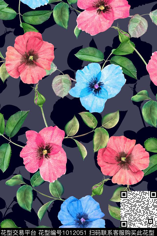 数码华亿平台花卉1/2接数码印花华亿平台下载（图片编号: 1012051） - 瓦栏（Walan）