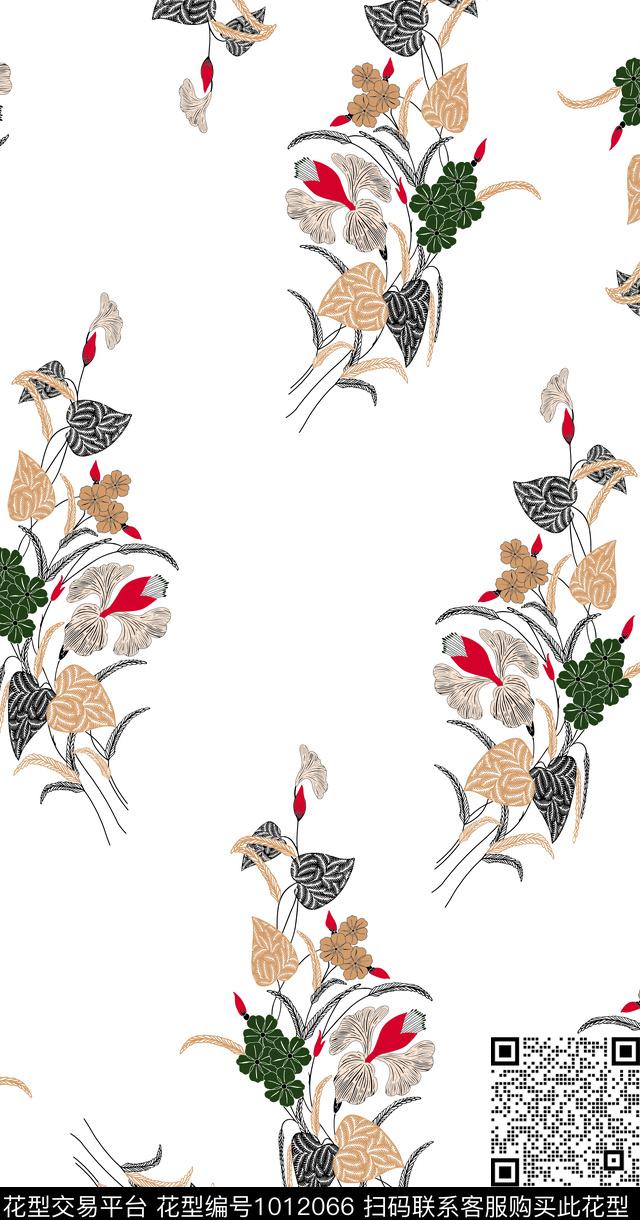 数码华亿平台淑女花卉数码印花华亿平台下载（图片编号: 1012066） - 瓦栏（Walan）