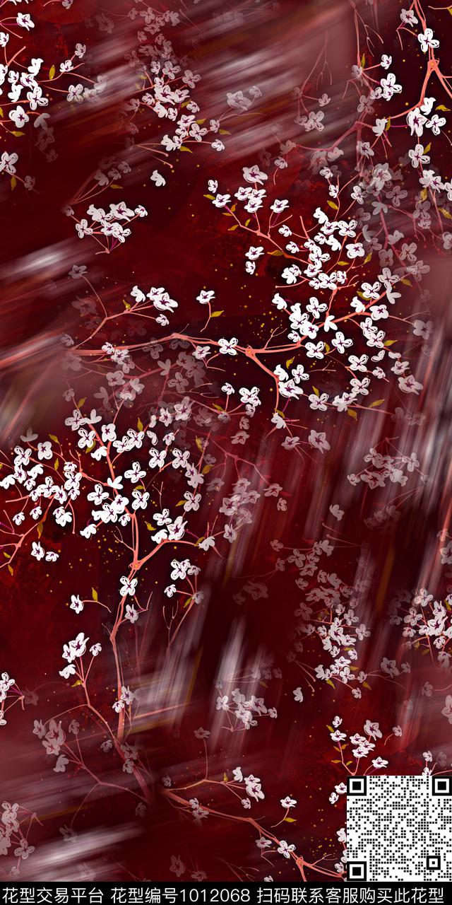 春夏华亿平台小碎花中国风数码印花华亿平台下载（图片编号: 1012068） - 瓦栏（Walan）