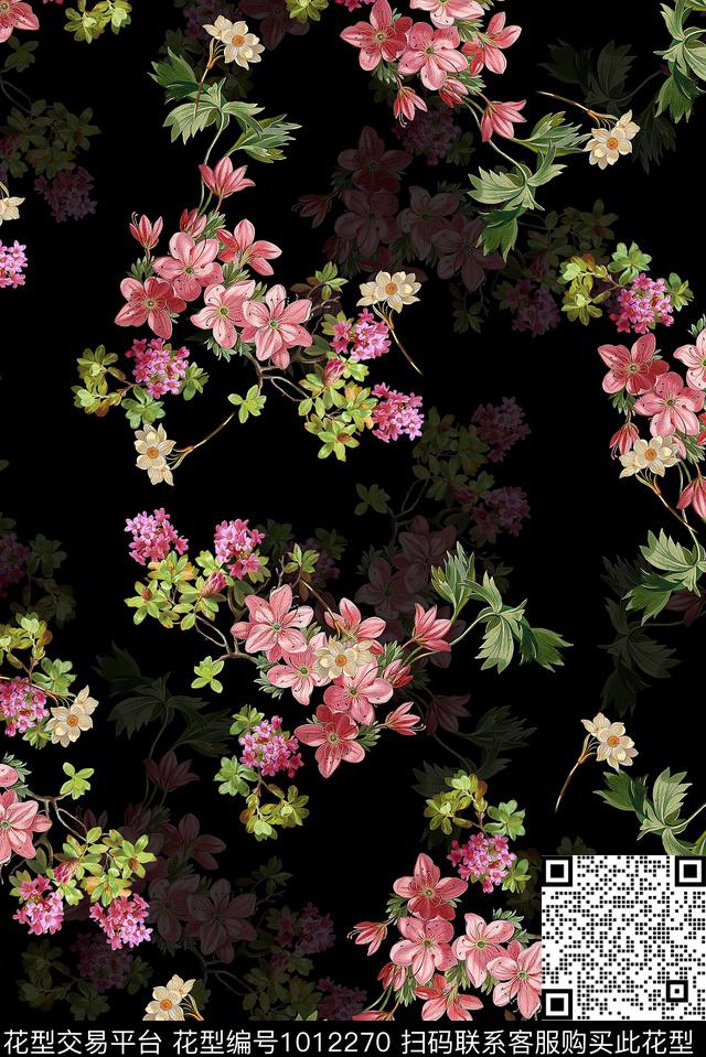 小碎花花卉女装数码印花华亿平台下载（图片编号: 1012270） - 瓦栏（Walan）