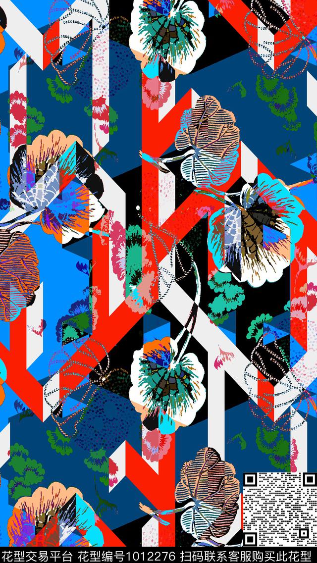 数码华亿平台女装几何花卉数码印花华亿平台下载（图片编号: 1012276） - 瓦栏（Walan）