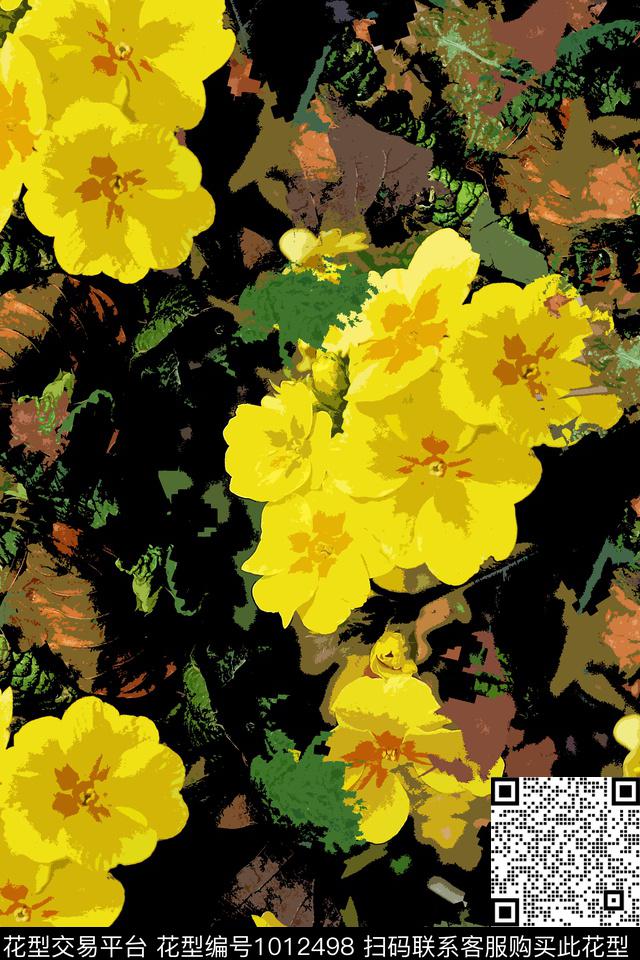 肌理女装花卉传统印花华亿平台下载（图片编号: 1012498） - 瓦栏（Walan）