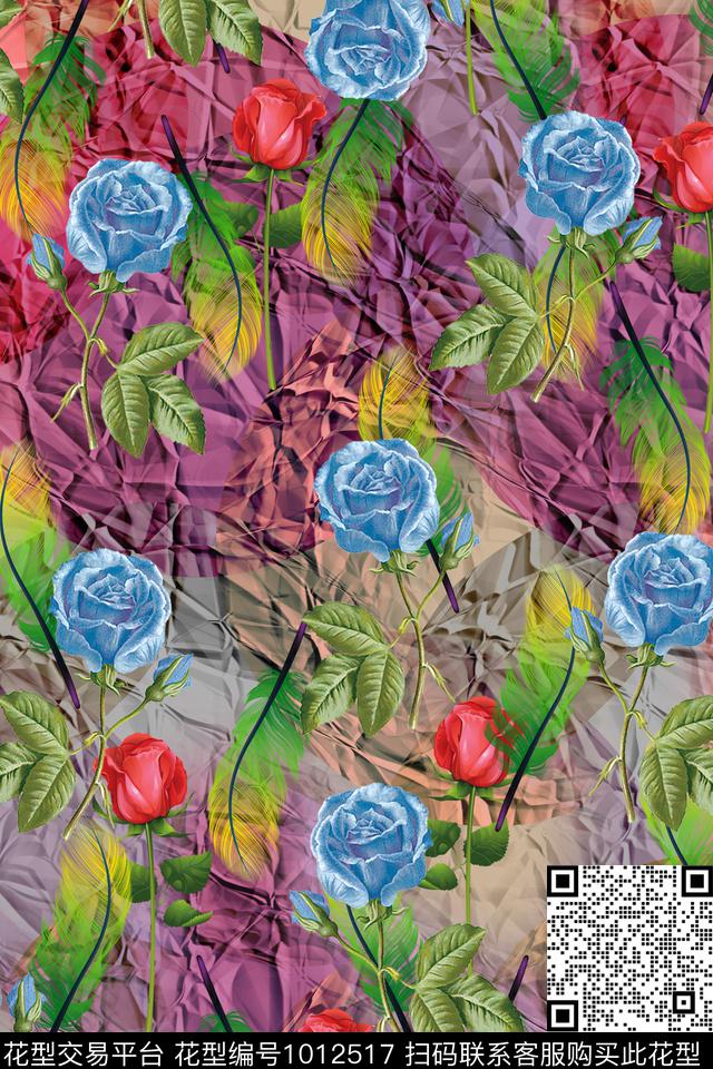 数码华亿平台小碎花抽象数码印花华亿平台下载（图片编号: 1012517） - 瓦栏（Walan）