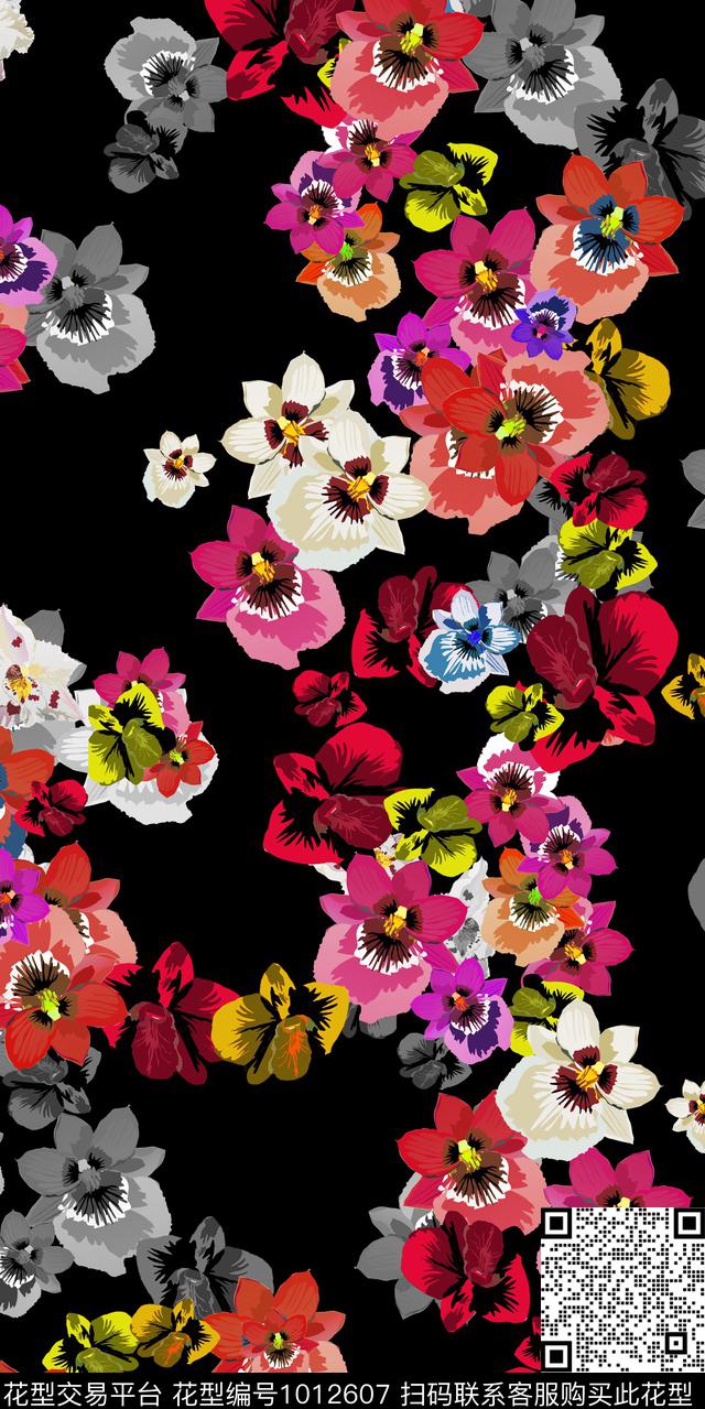 花卉蝴蝶兰雕印华亿平台传统印花华亿平台下载（图片编号: 1012607） - 瓦栏（Walan）