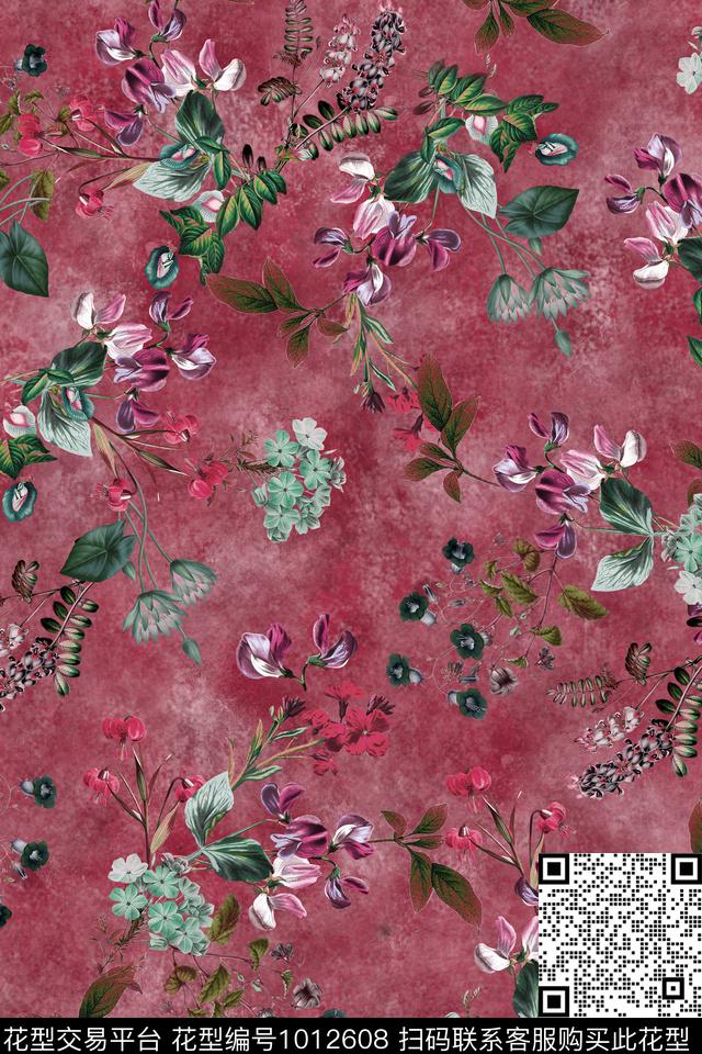 数码华亿平台花卉女装数码印花华亿平台下载（图片编号: 1012608） - 瓦栏（Walan）