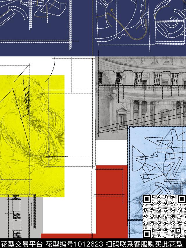 数码华亿平台艺术线条数码印花华亿平台下载（图片编号: 1012623） - 瓦栏（Walan）