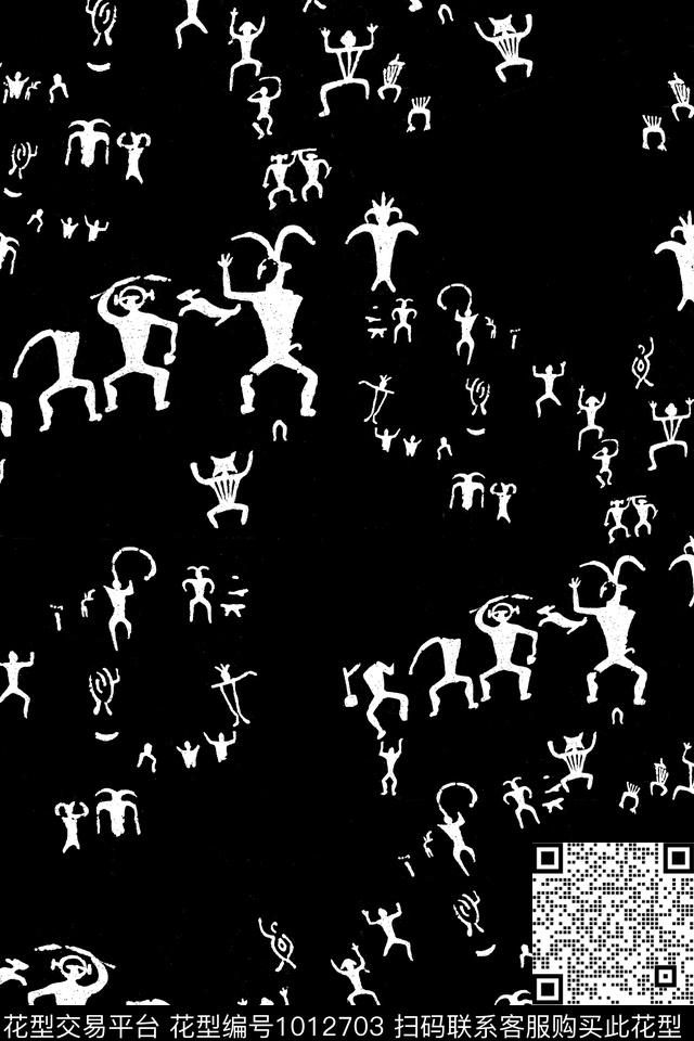 抽象男装几何数码印花华亿平台下载（图片编号: 1012703） - 瓦栏（Walan）