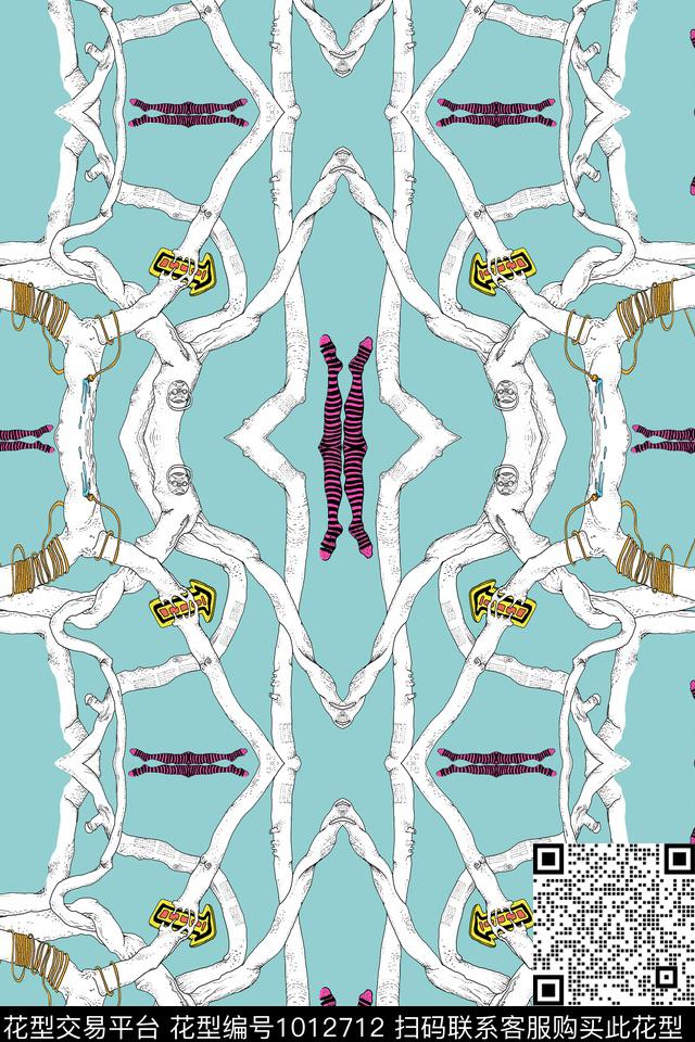 抽象田园几何传统印花华亿平台下载（图片编号: 1012712） - 瓦栏（Walan）