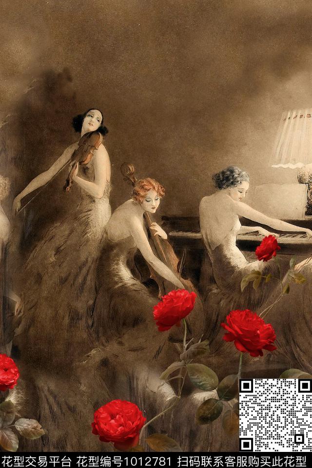 数码华亿平台定位花油画华亿平台数码印花华亿平台下载（图片编号: 1012781） - 瓦栏（Walan）