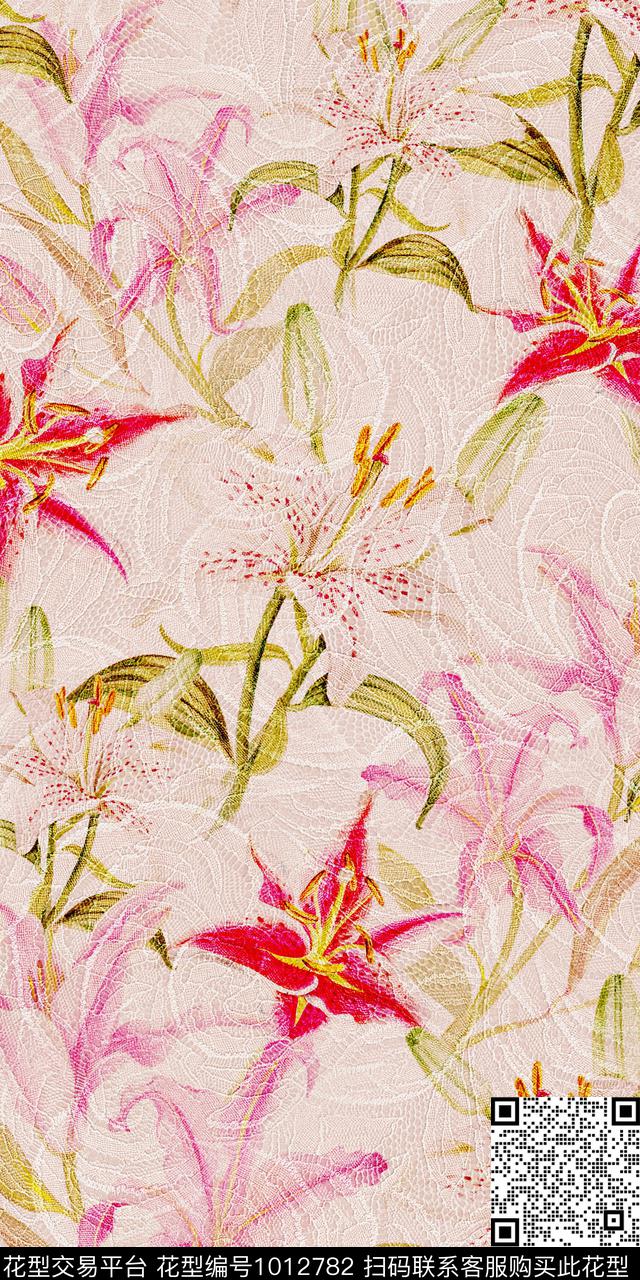 小碎花手绘花卉满版散花数码印花华亿平台下载（图片编号: 1012782） - 瓦栏（Walan）