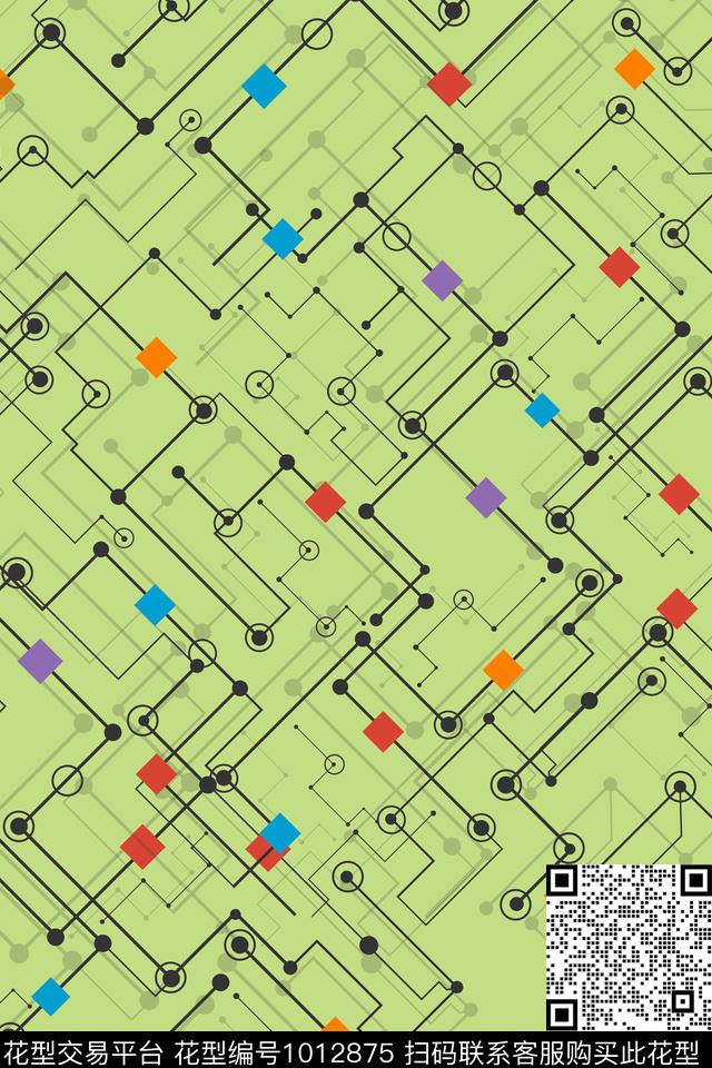 数码华亿平台线条几何数码印花华亿平台下载（图片编号: 1012875） - 瓦栏（Walan）