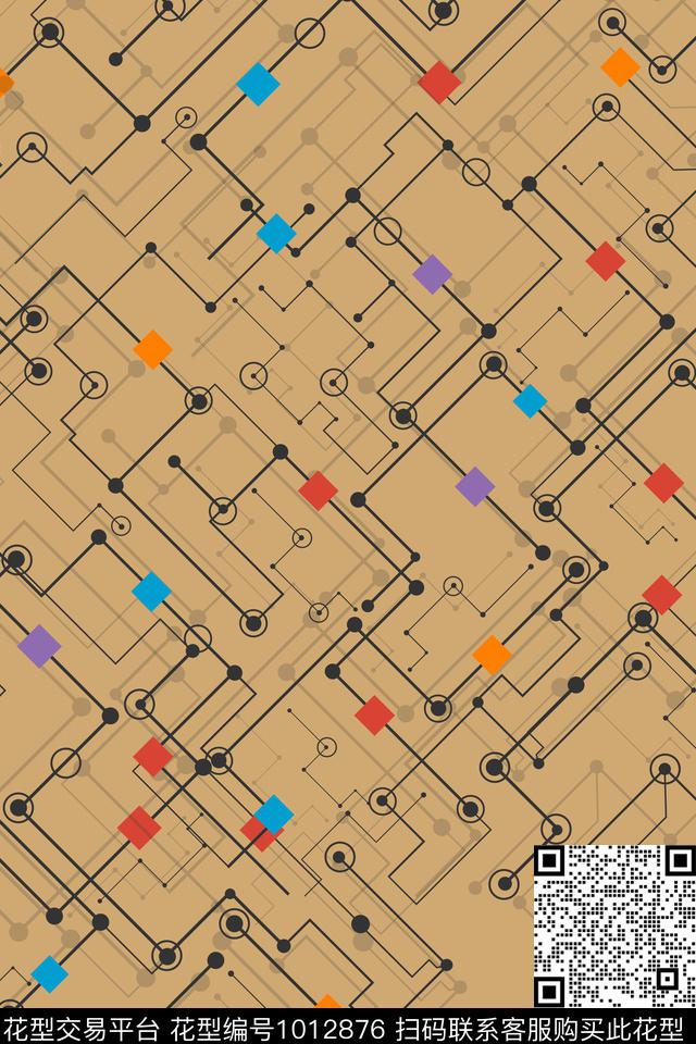 数码华亿平台线条几何数码印花华亿平台下载（图片编号: 1012876） - 瓦栏（Walan）