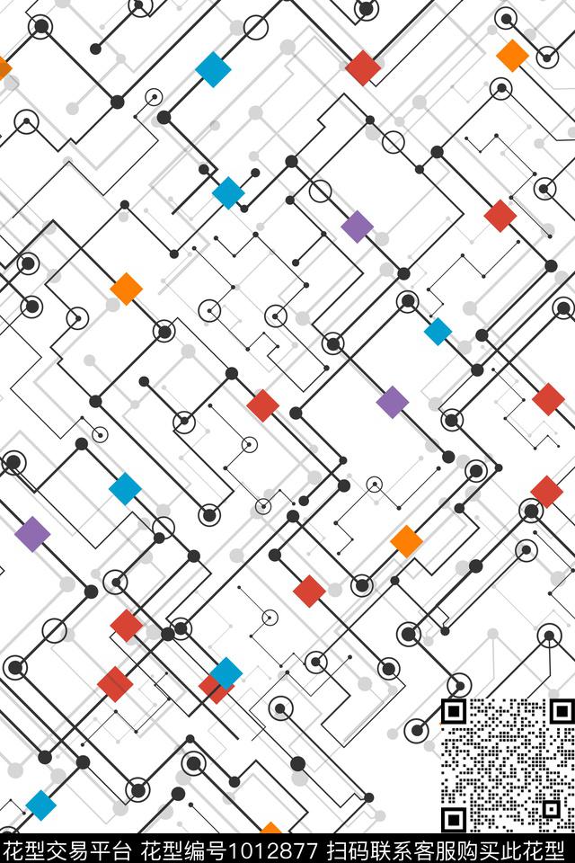 数码华亿平台线条几何数码印花华亿平台下载（图片编号: 1012877） - 瓦栏（Walan）