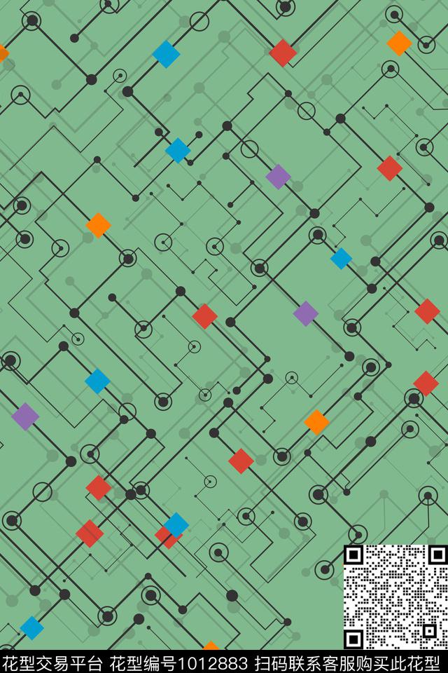 数码华亿平台线条几何数码印花华亿平台下载（图片编号: 1012883） - 瓦栏（Walan）
