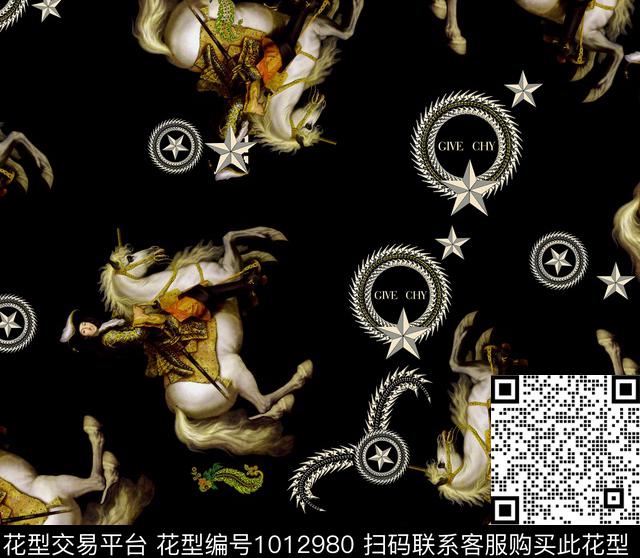 民族风马抽象数码印花华亿平台下载（图片编号: 1012980） - 瓦栏（Walan）