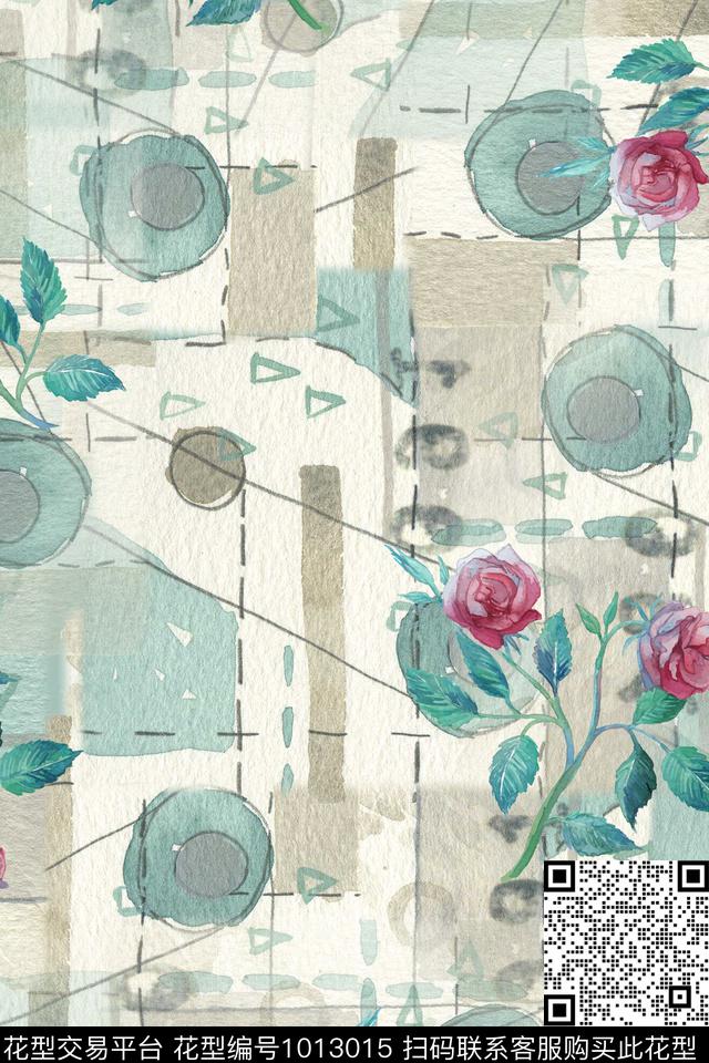 数码华亿平台抽象女装数码印花华亿平台下载（图片编号: 1013015） - 瓦栏（Walan）