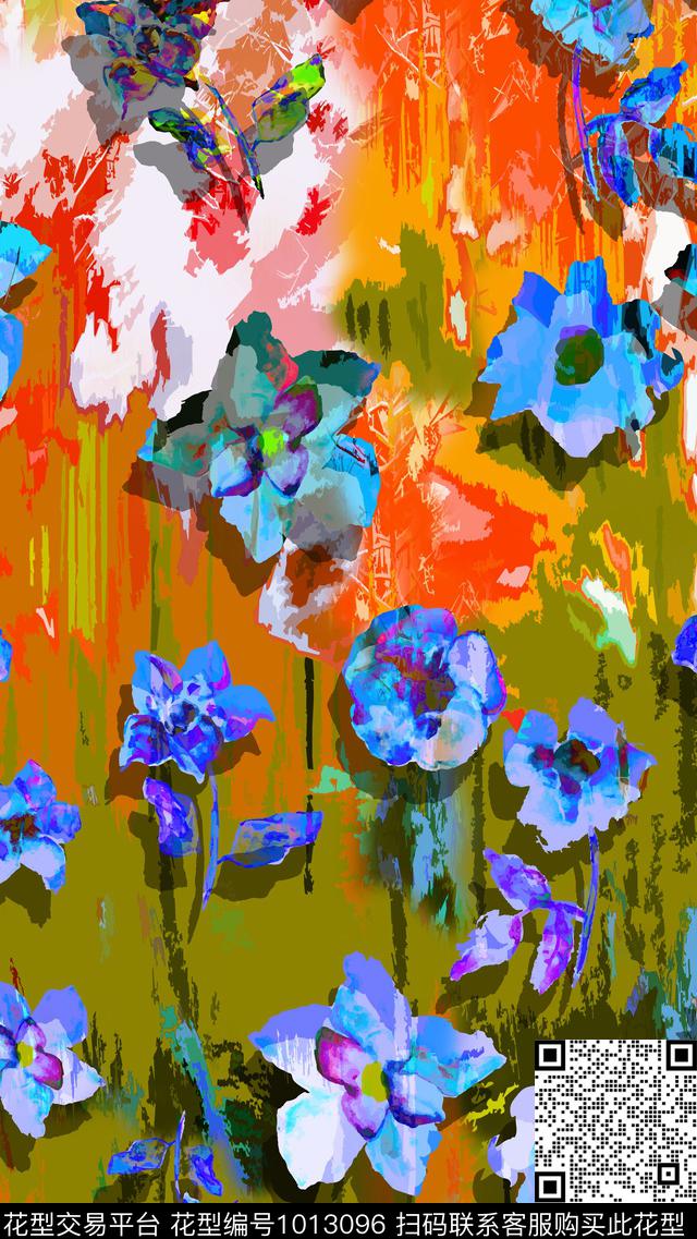 数码华亿平台抽象女装数码印花华亿平台下载（图片编号: 1013096） - 瓦栏（Walan）