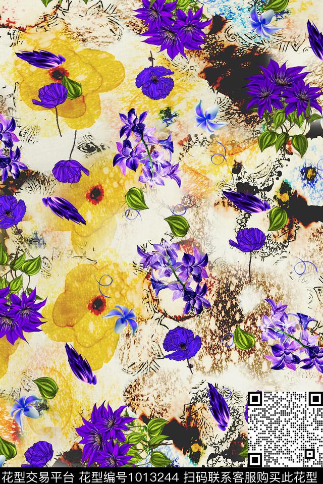 数码华亿平台植物花卉数码印花华亿平台下载（图片编号: 1013244） - 瓦栏（Walan）
