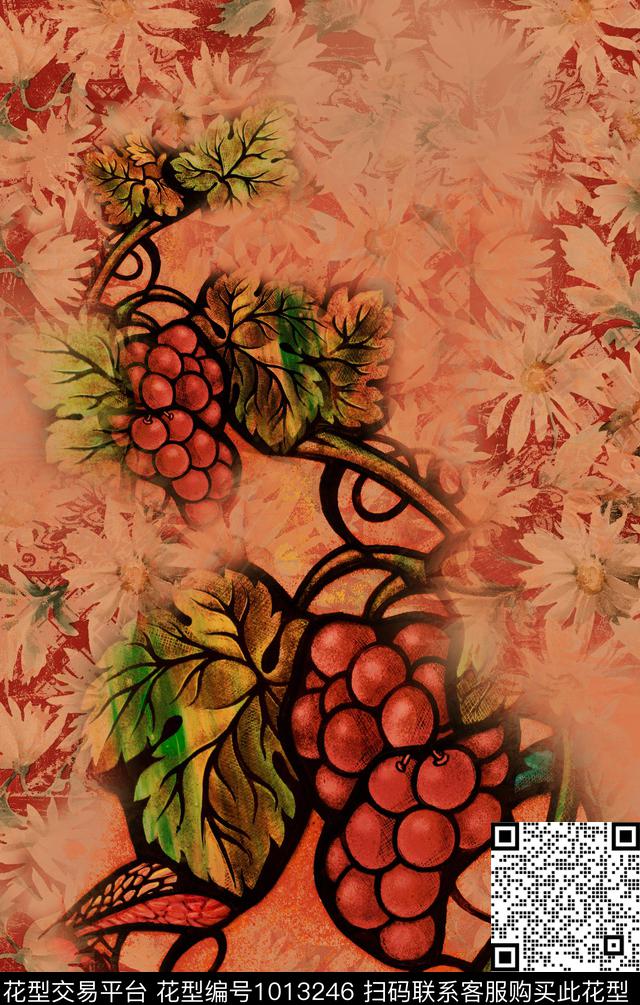 民族风香云纱复古数码印花华亿平台下载（图片编号: 1013246） - 瓦栏（Walan）