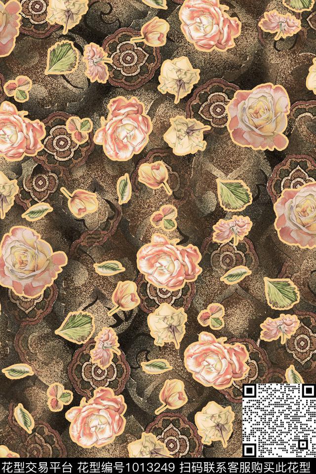 数码华亿平台植物花卉数码印花华亿平台下载（图片编号: 1013249） - 瓦栏（Walan）