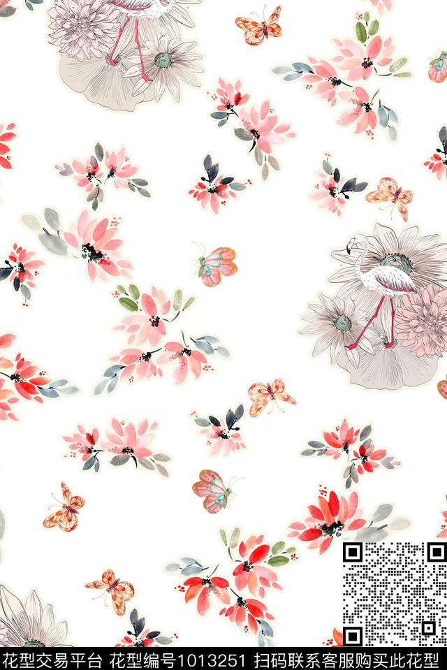 数码华亿平台植物花卉数码印花华亿平台下载（图片编号: 1013251） - 瓦栏（Walan）