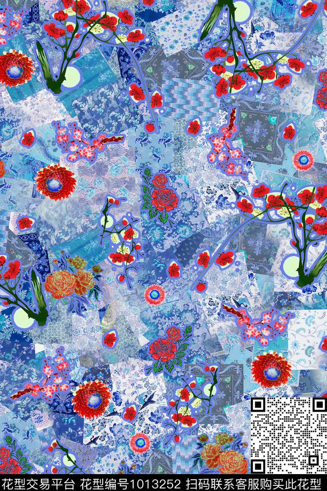 数码华亿平台植物花卉数码印花华亿平台下载（图片编号: 1013252） - 瓦栏（Walan）