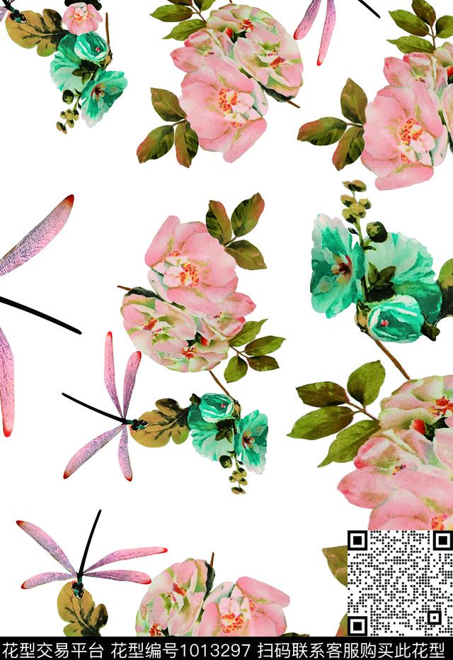 素雅大花数码华亿平台数码印花华亿平台下载（图片编号: 1013297） - 瓦栏（Walan）