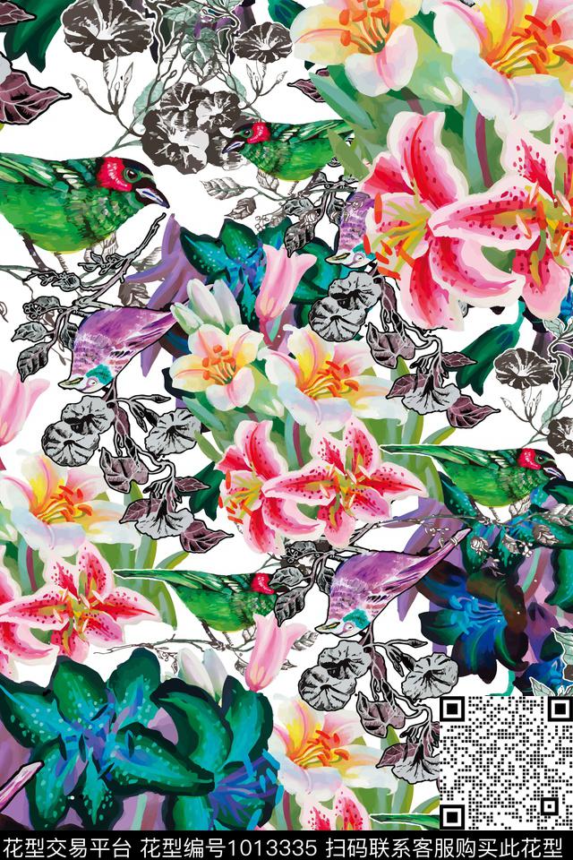 动物花卉数码华亿平台民族风数码印花华亿平台下载（图片编号: 1013335） - 瓦栏（Walan）