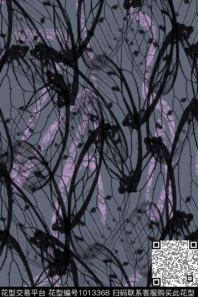 衬衫中国风昆虫翅膀传统印花华亿平台下载（图片编号: 1013368） - 瓦栏（Walan）