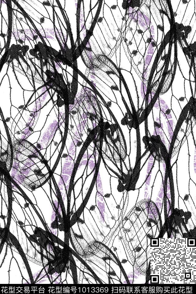 衬衫中国风昆虫翅膀传统印花华亿平台下载（图片编号: 1013369） - 瓦栏（Walan）