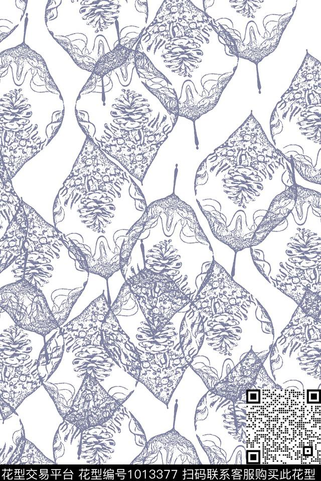 裤子绿植树叶中国风传统印花华亿平台下载（图片编号: 1013377） - 瓦栏（Walan）