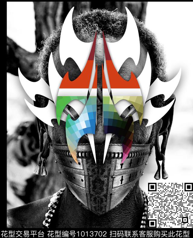 胸前独幅手绘文艺数码印花华亿平台下载（图片编号: 1013702） - 瓦栏（Walan）