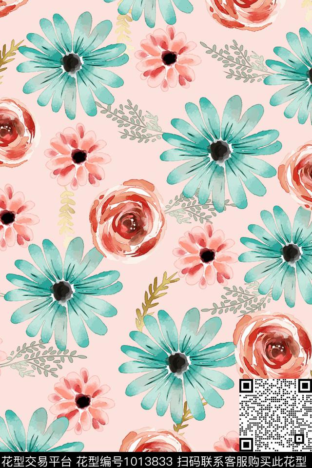 小碎花田园花卉数码印花华亿平台下载（图片编号: 1013833） - 瓦栏（Walan）