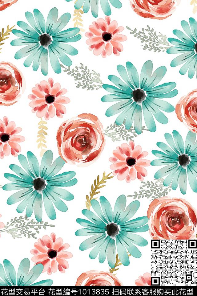 小碎花田园花卉数码印花华亿平台下载（图片编号: 1013835） - 瓦栏（Walan）