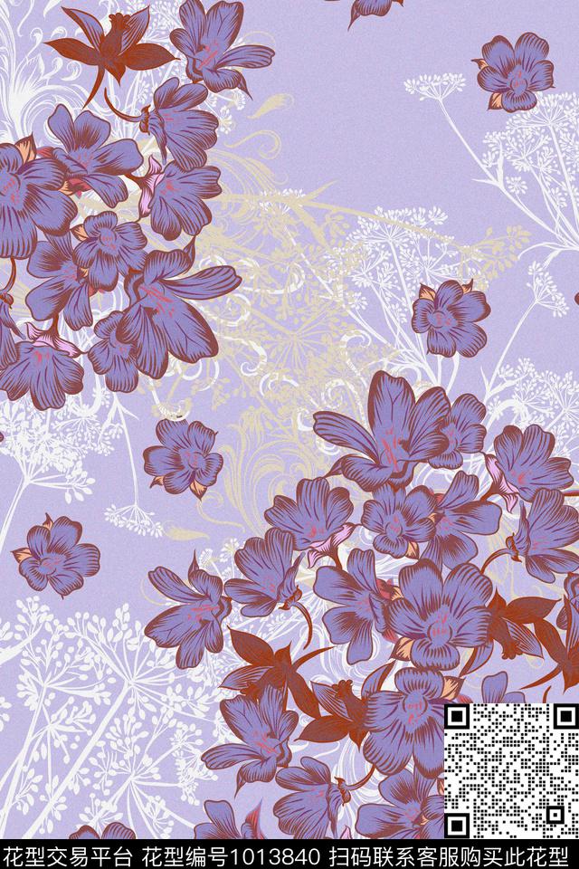 花卉小碎花田园数码印花华亿平台下载（图片编号: 1013840） - 瓦栏（Walan）