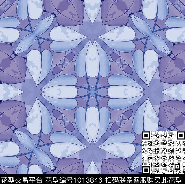 素雅民族花卉潮牌数码印花华亿平台下载（图片编号: 1013846） - 瓦栏（Walan）