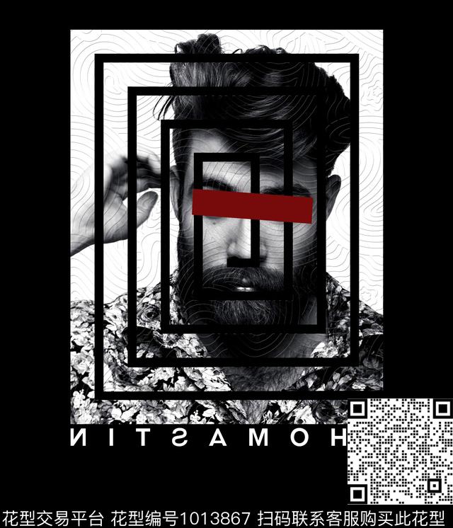 抽象男装几何数码印花华亿平台下载（图片编号: 1013867） - 瓦栏（Walan）